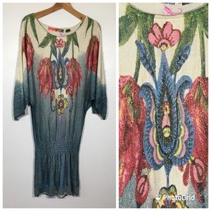 Desigual Floresta Metallic Stretch Knit Dress